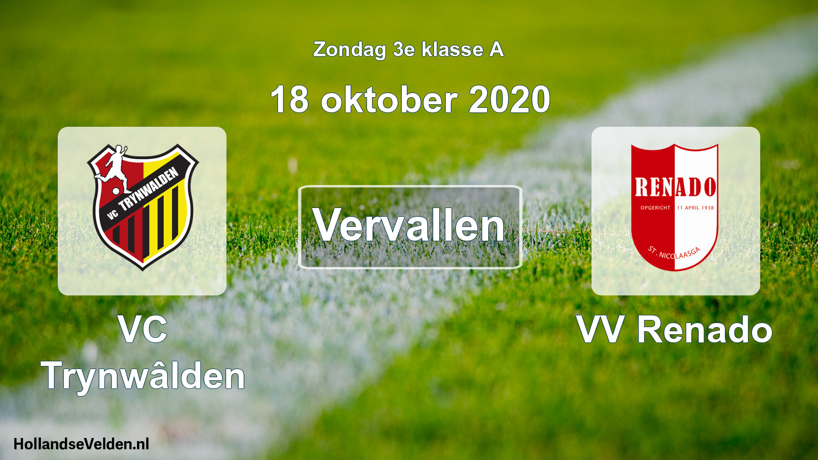 Scheduled Match: VC Trynwâlden - VV Renado (18 October 2020)
