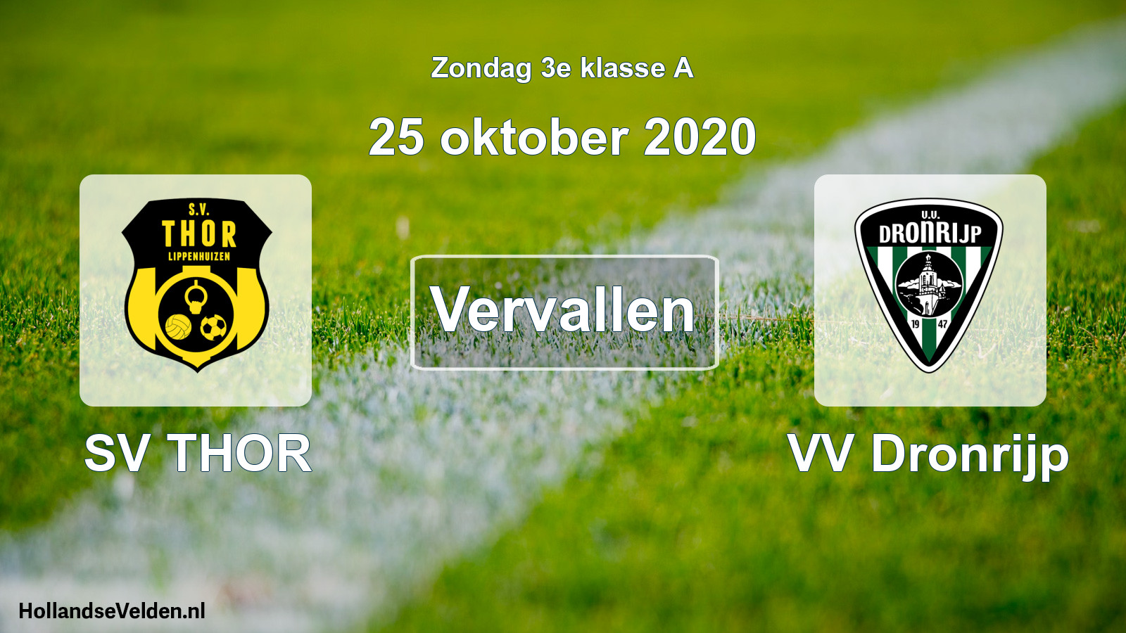 Scheduled Match: SV THOR - VV Dronrijp (25 October 2020)