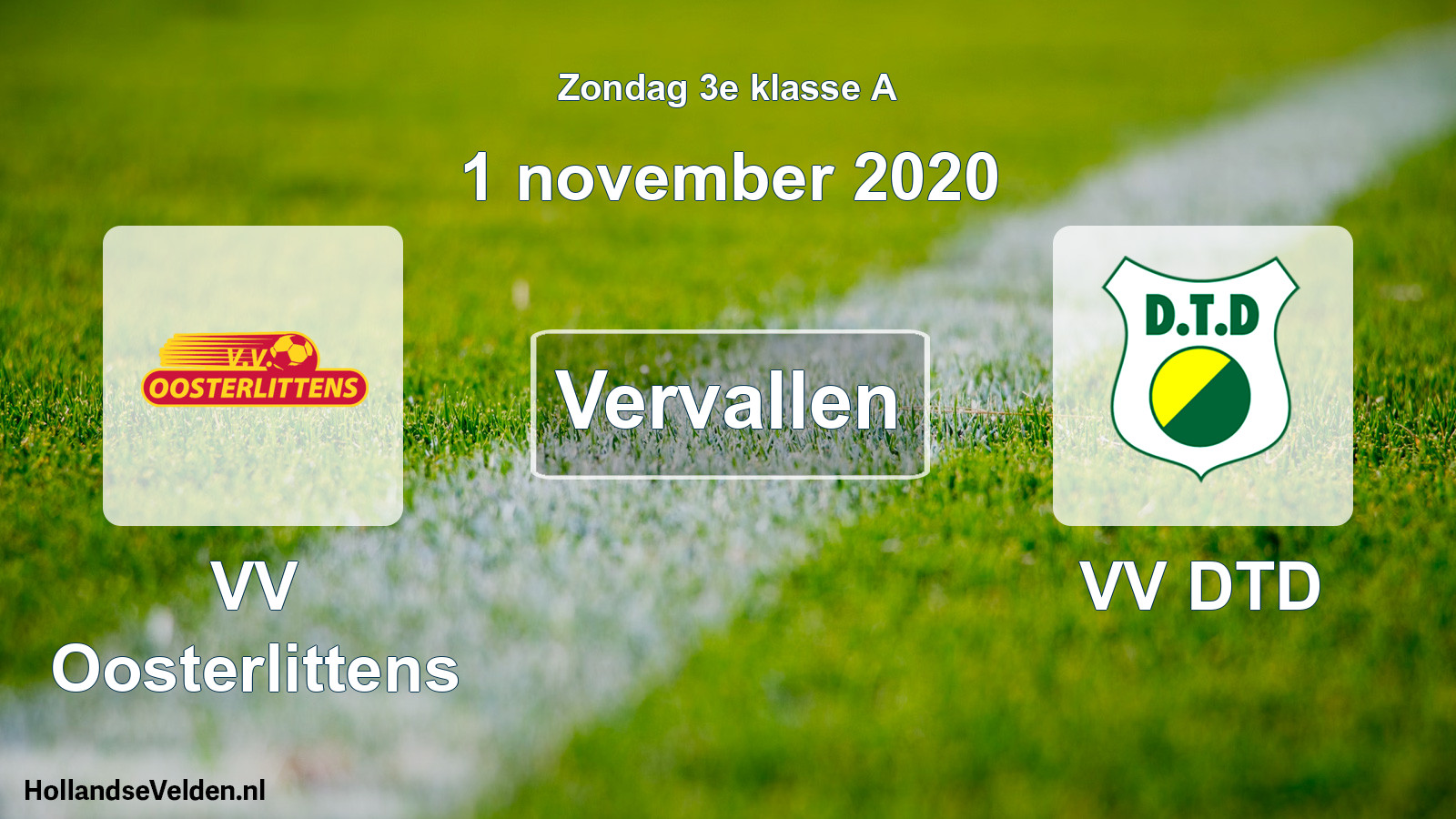 Scheduled Match: VV Oosterlittens - VV DTD (1 November 2020)