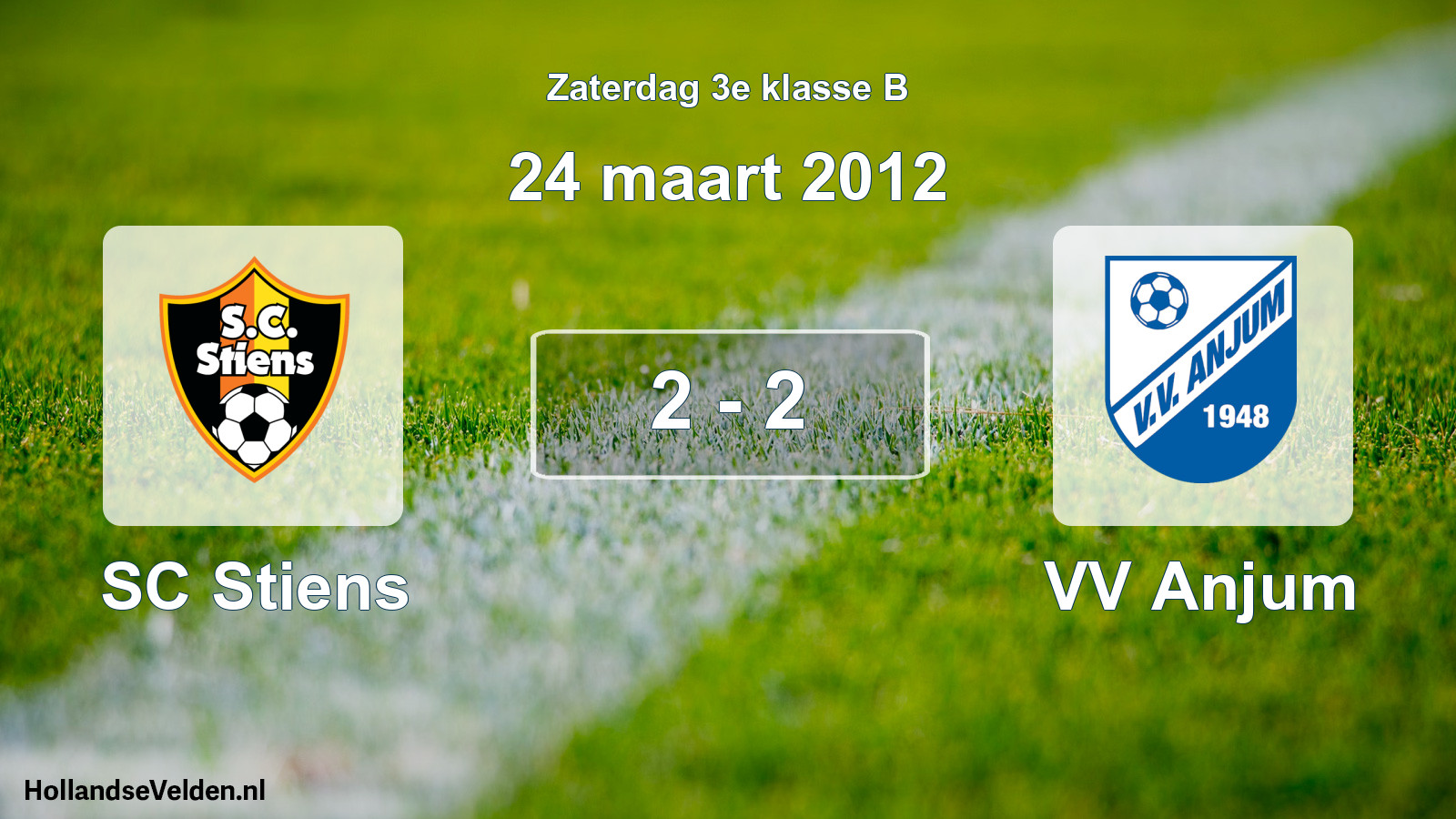 Total number of matches played: SC Stiens - VV Anjum 2 - 2 (24 March 2012)