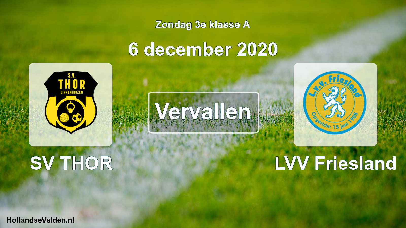 Scheduled Match: SV THOR - LVV Friesland (6 December 2020)