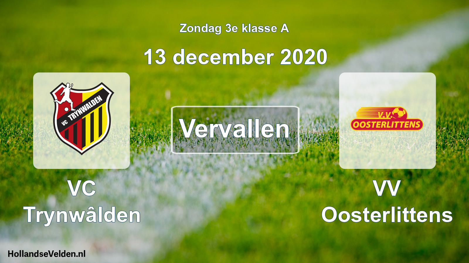 Scheduled Match: VC Trynwâlden - VV Oosterlittens (13 December 2020)
