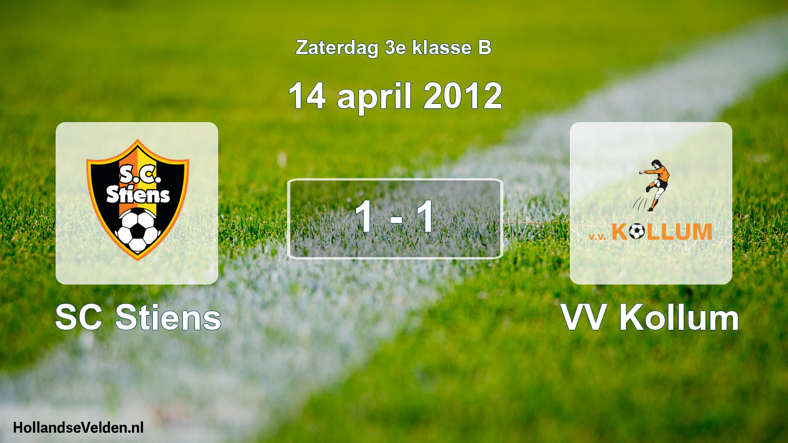 Total number of matches played: SC Stiens - VV Kollum 1 - 1 (14 April 2012)