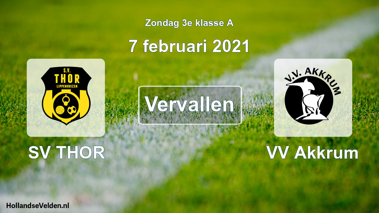 Scheduled Match: SV THOR - VV Akkrum (7 February 2021)