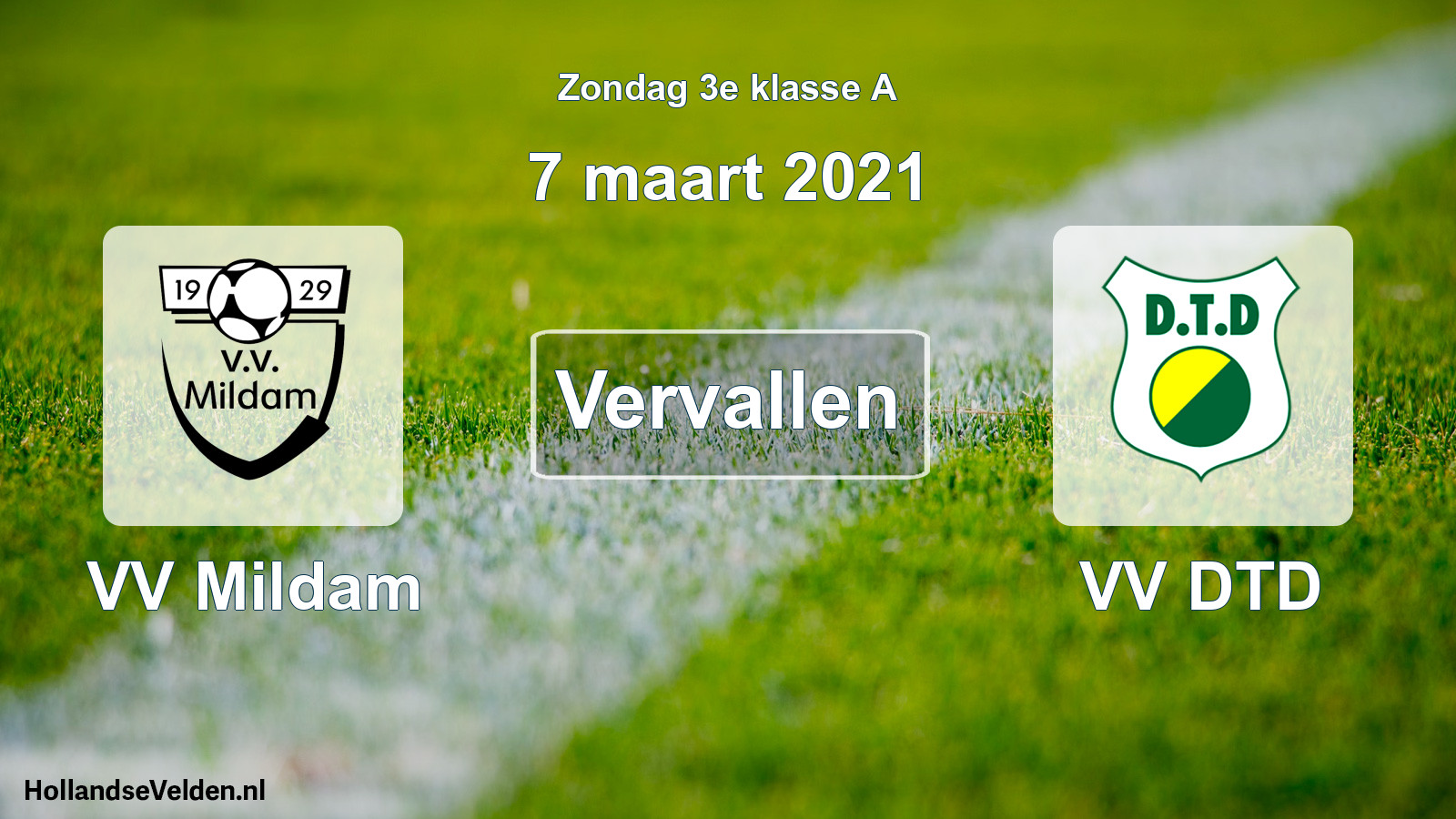 Scheduled Match: VV Mildam - VV DTD (7 March 2021)