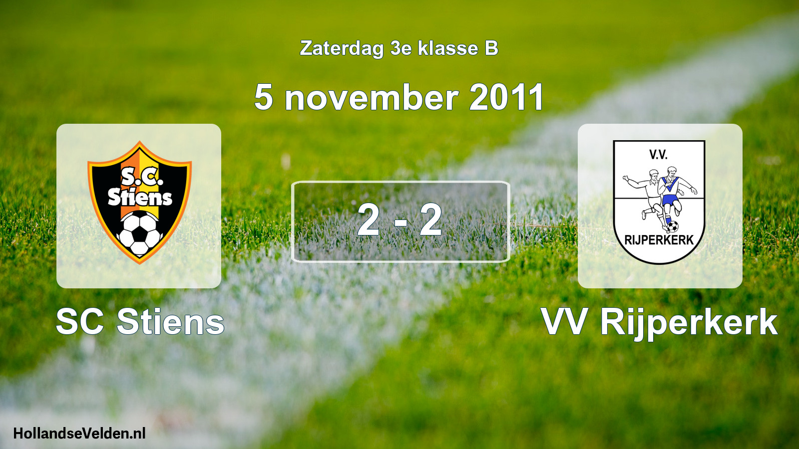 Total number of matches played: SC Stiens - VV Rijperkerk 2 - 2 (5 November 2011)
