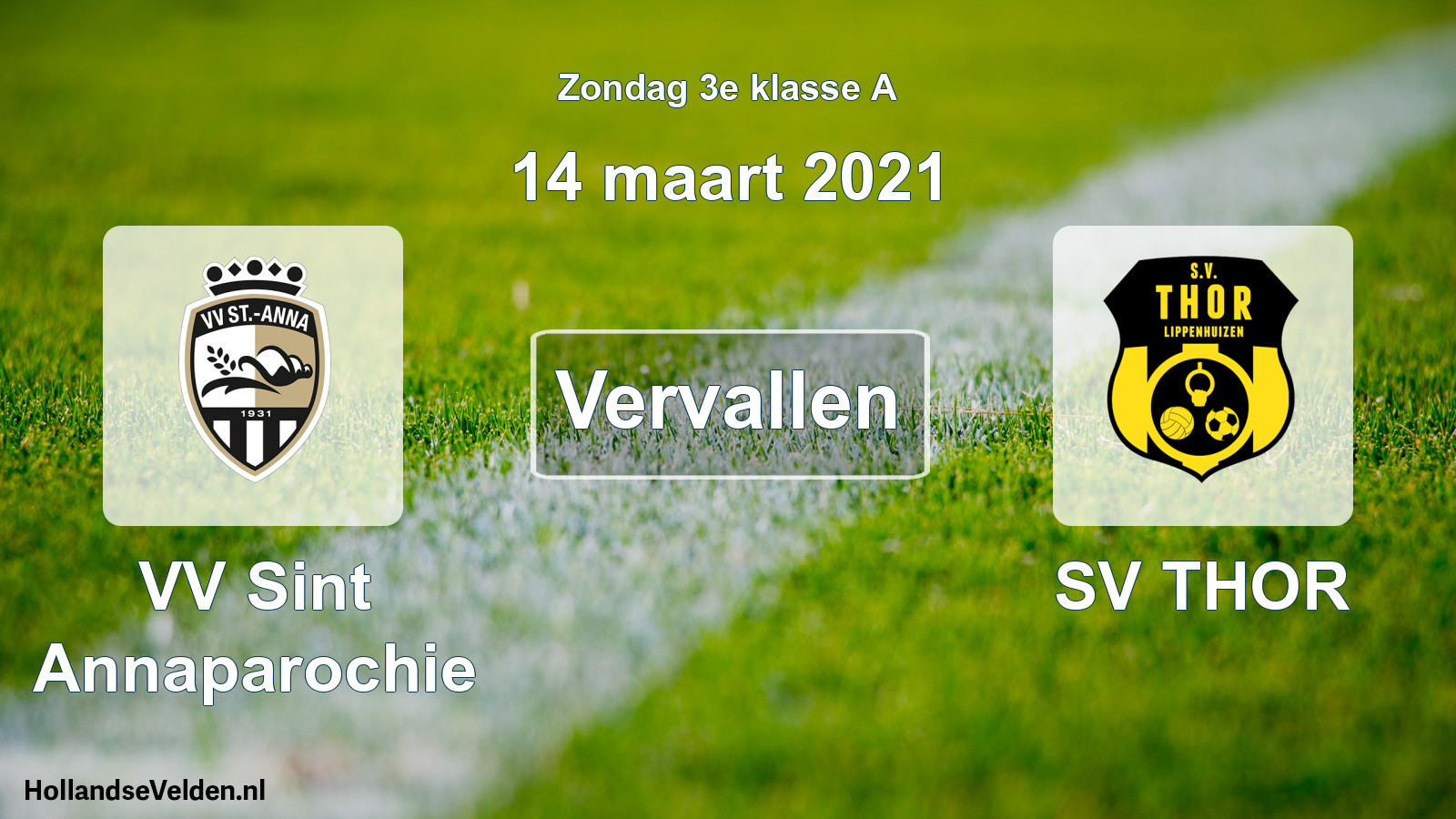 Scheduled Match: VV Sint Annaparochie - SV THOR (14 March 2021)