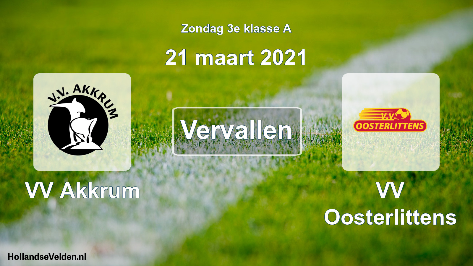 Scheduled Match: VV Akkrum - VV Oosterlittens (21 March 2021)