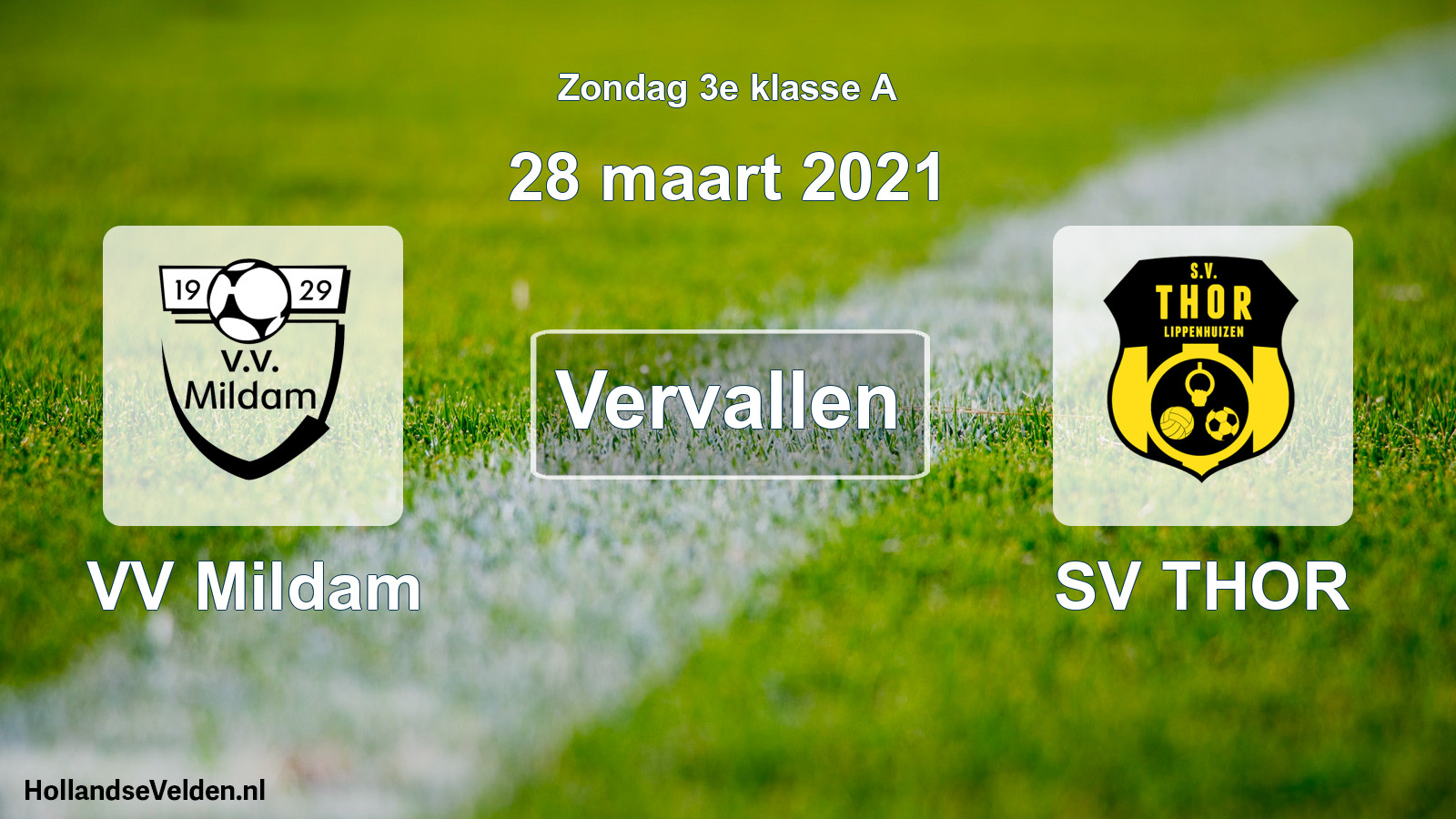 Scheduled Match: VV Mildam - SV THOR (28 March 2021)