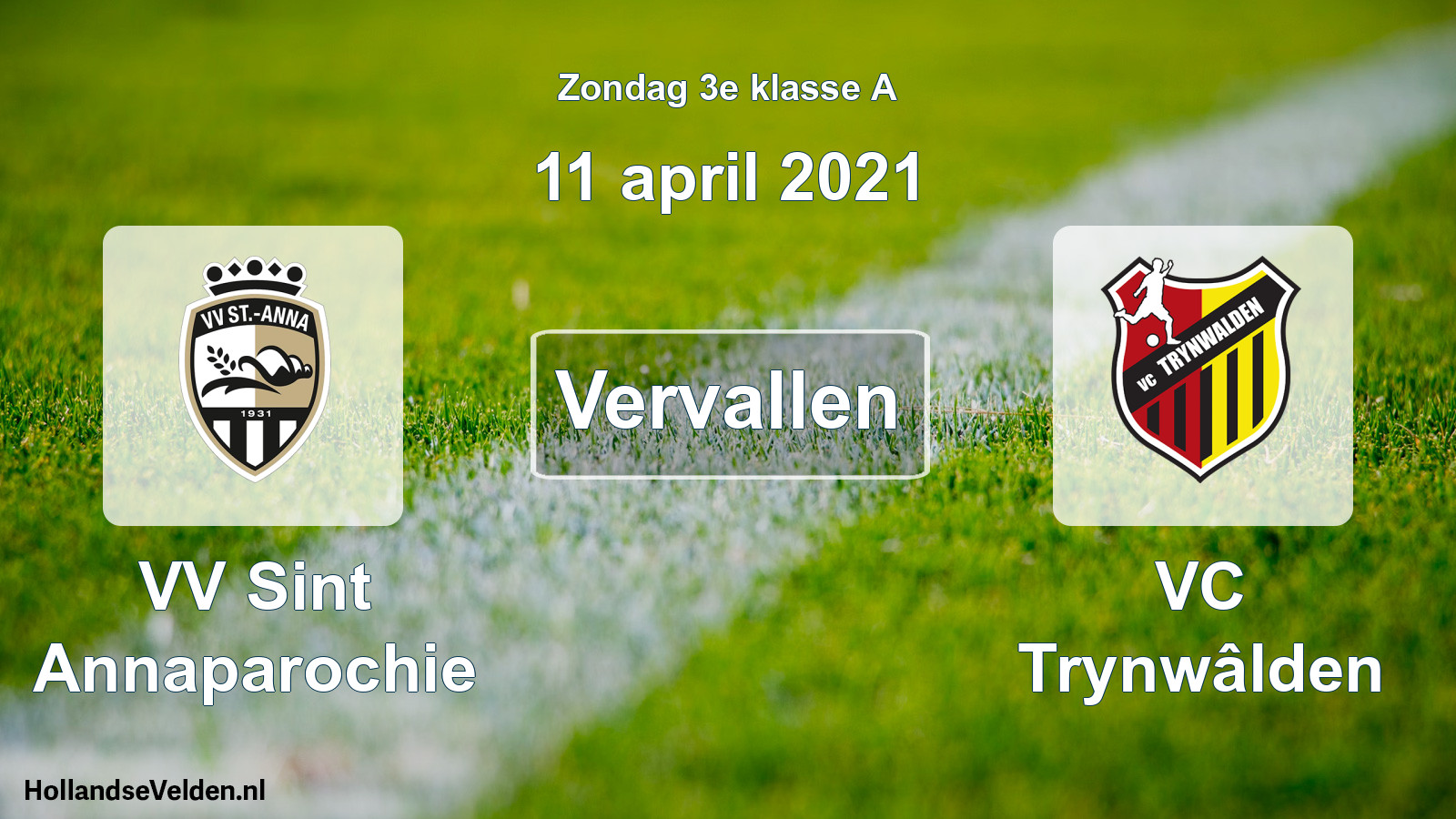 Scheduled Match: VV Sint Annaparochie - VC Trynwâlden (11 April 2021)