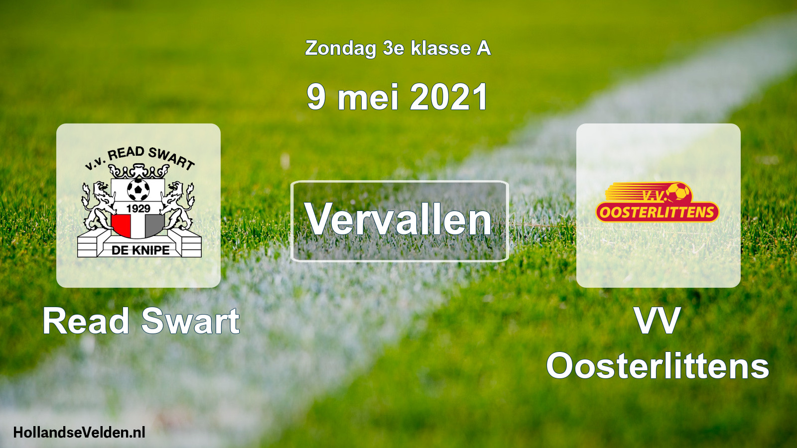 Scheduled Match: Read Swart - VV Oosterlittens (9 May 2021)