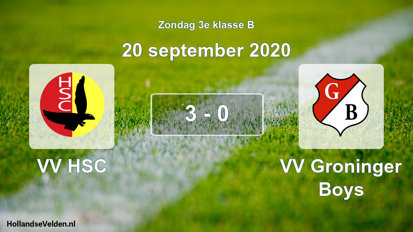 Total number of matches played: VV HSC - VV Groninger Boys 3 - 0 (20 September 2020)