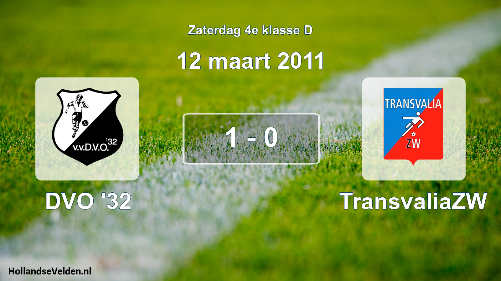Total number of matches played: DVO '32 - TransvaliaZW 1 - 0 (12 March 2011)