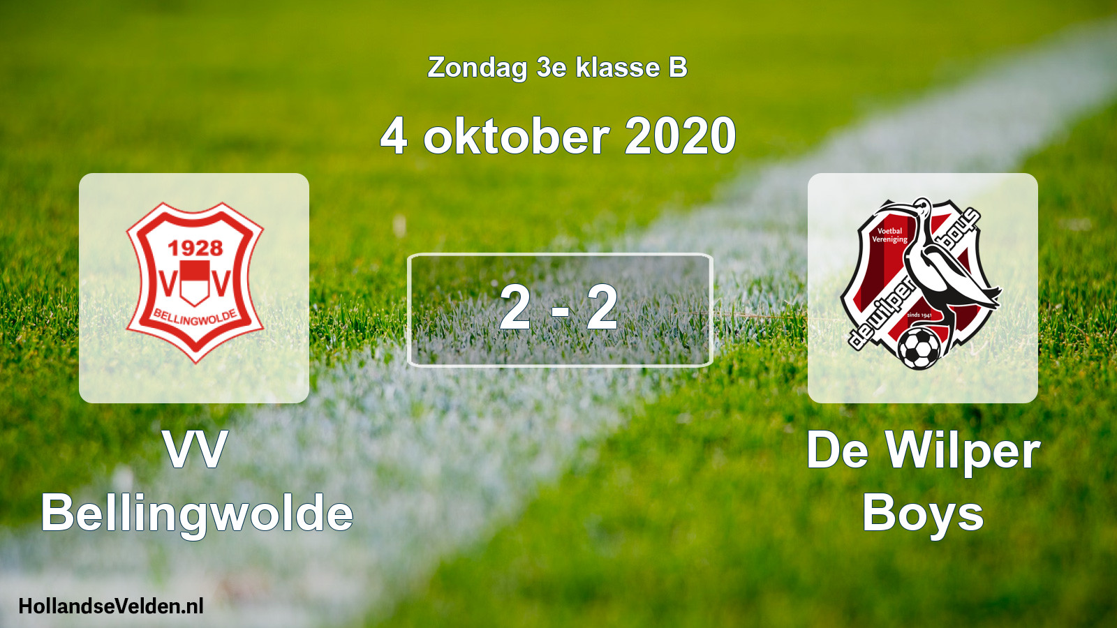 Total number of matches played: VV Bellingwolde - De Wilper Boys 2 - 2 (4 October 2020)