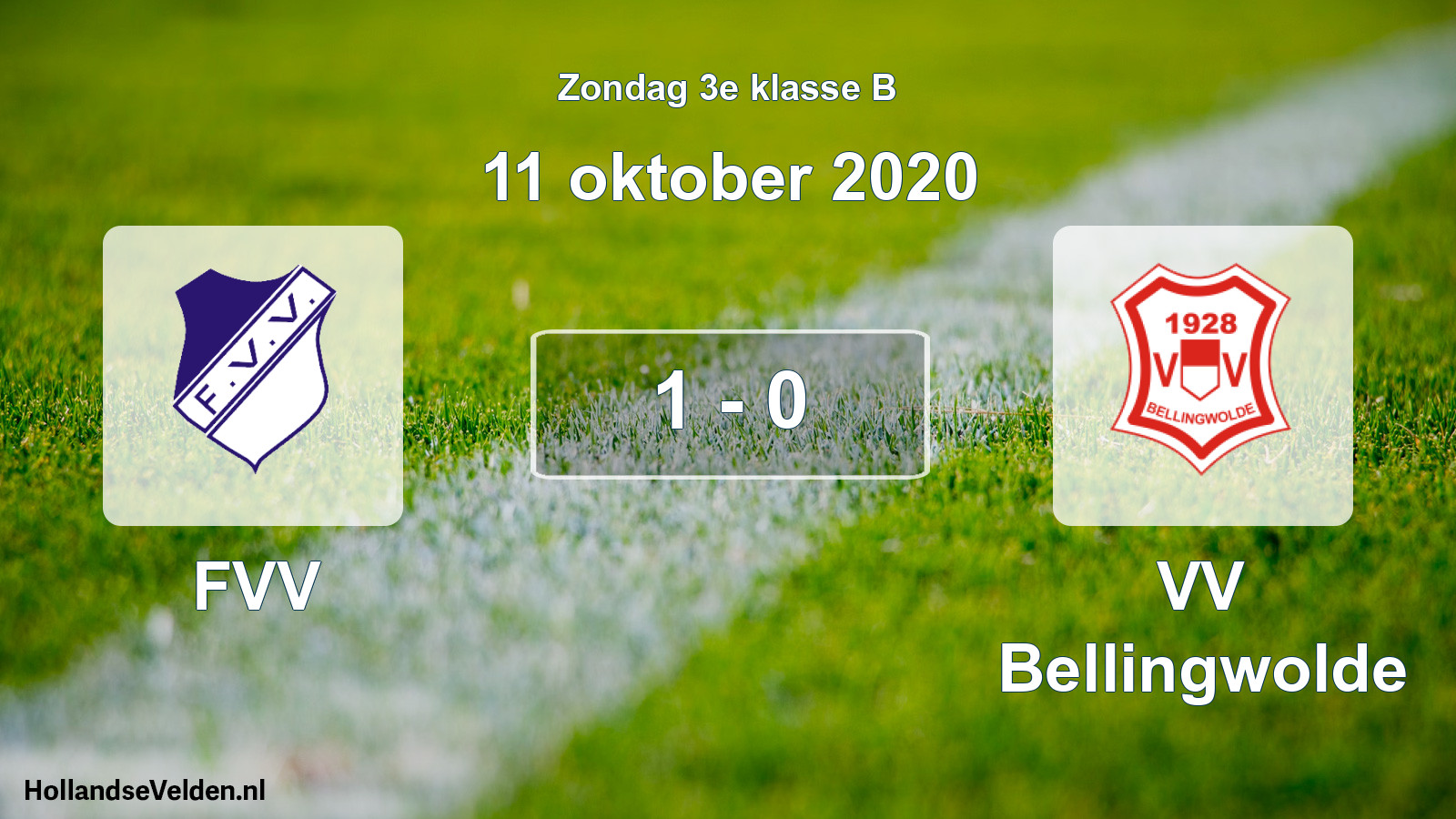 Total number of matches played: FVV - VV Bellingwolde 1 - 0 (11 October 2020)