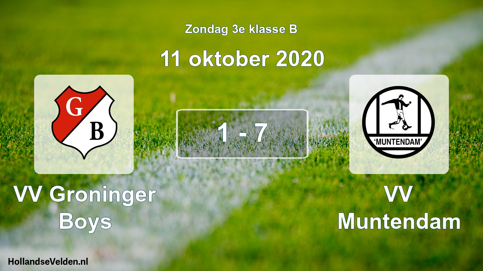 Total number of matches played: VV Groninger Boys - VV Muntendam 1 - 7 (11 October 2020)