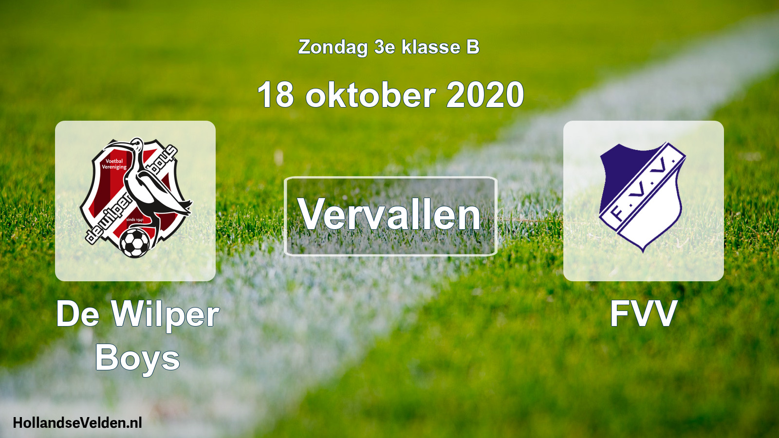 Scheduled Match: De Wilper Boys - FVV (18 October 2020)