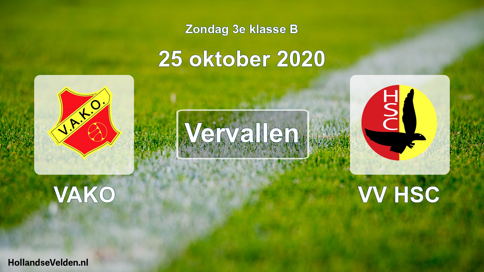 Scheduled Match: VAKO - VV HSC (25 October 2020)