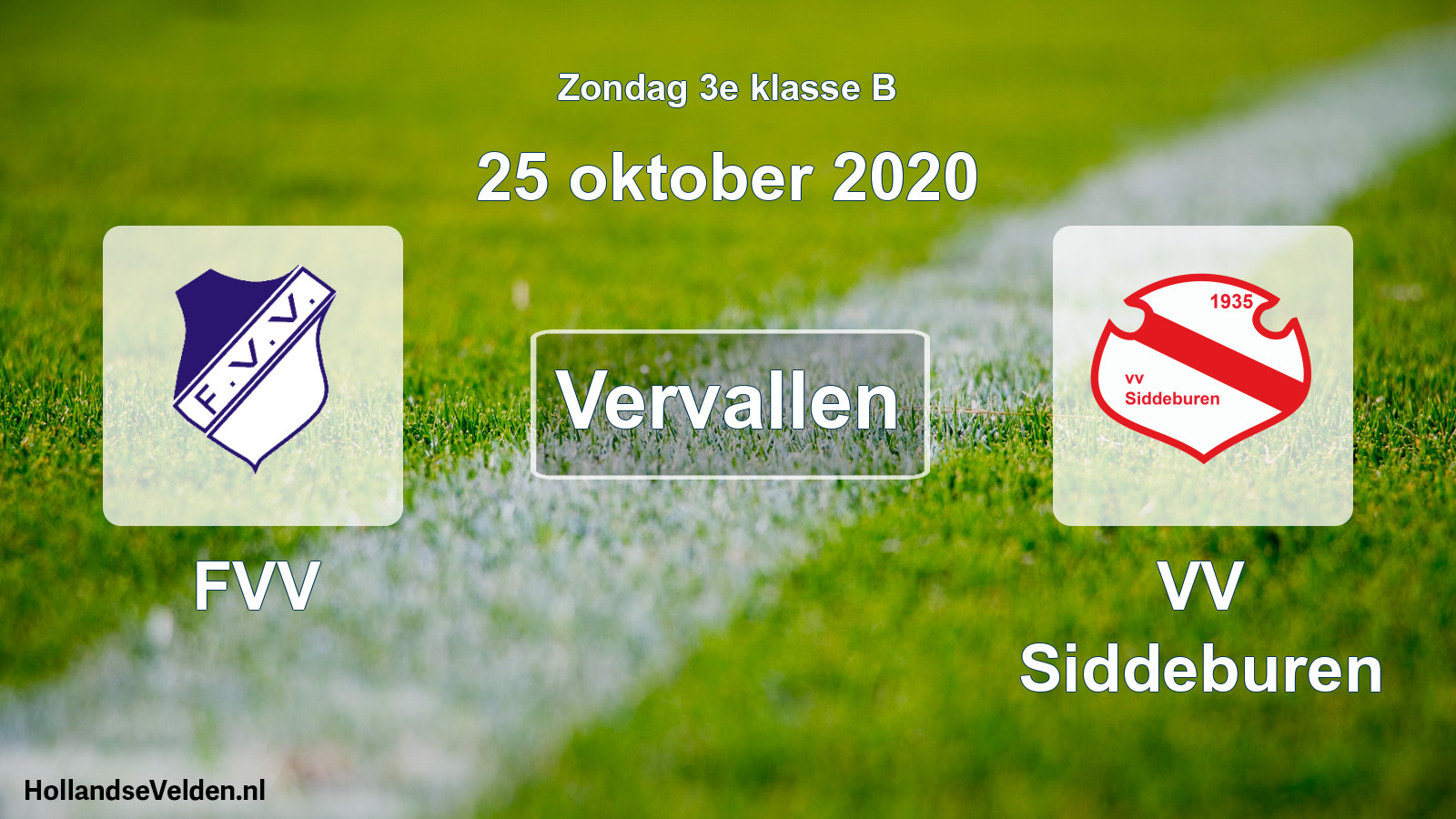 Scheduled Match: FVV - VV Siddeburen (25 October 2020)