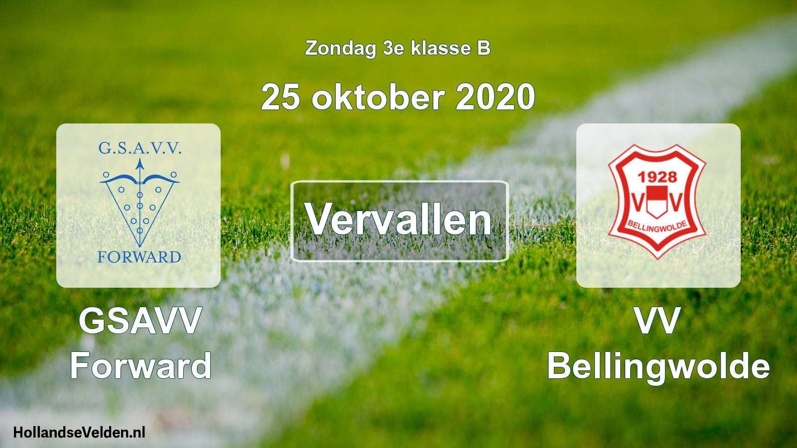 Scheduled Match: GSAVV Forward - VV Bellingwolde (25 October 2020)