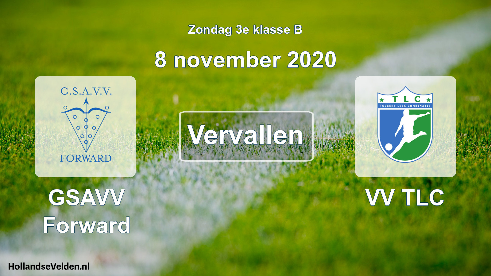 Scheduled Match: GSAVV Forward - VV TLC (8 November 2020)