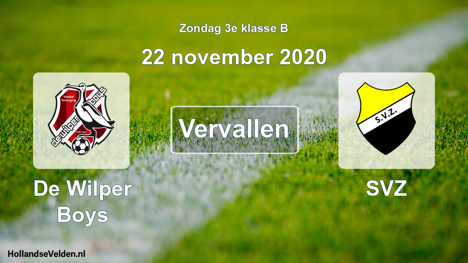 Scheduled Match: De Wilper Boys - SVZ (22 November 2020)