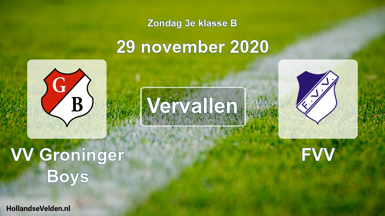 Scheduled Match: VV Groninger Boys - FVV (29 November 2020)
