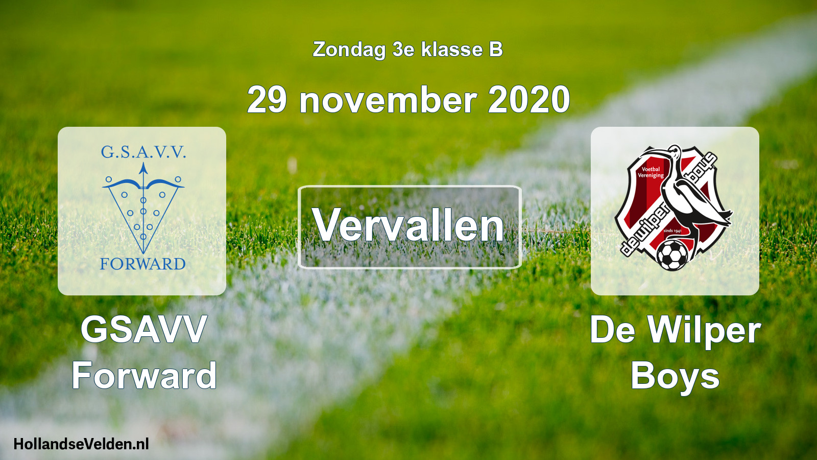 Scheduled Match: GSAVV Forward - De Wilper Boys (29 November 2020)