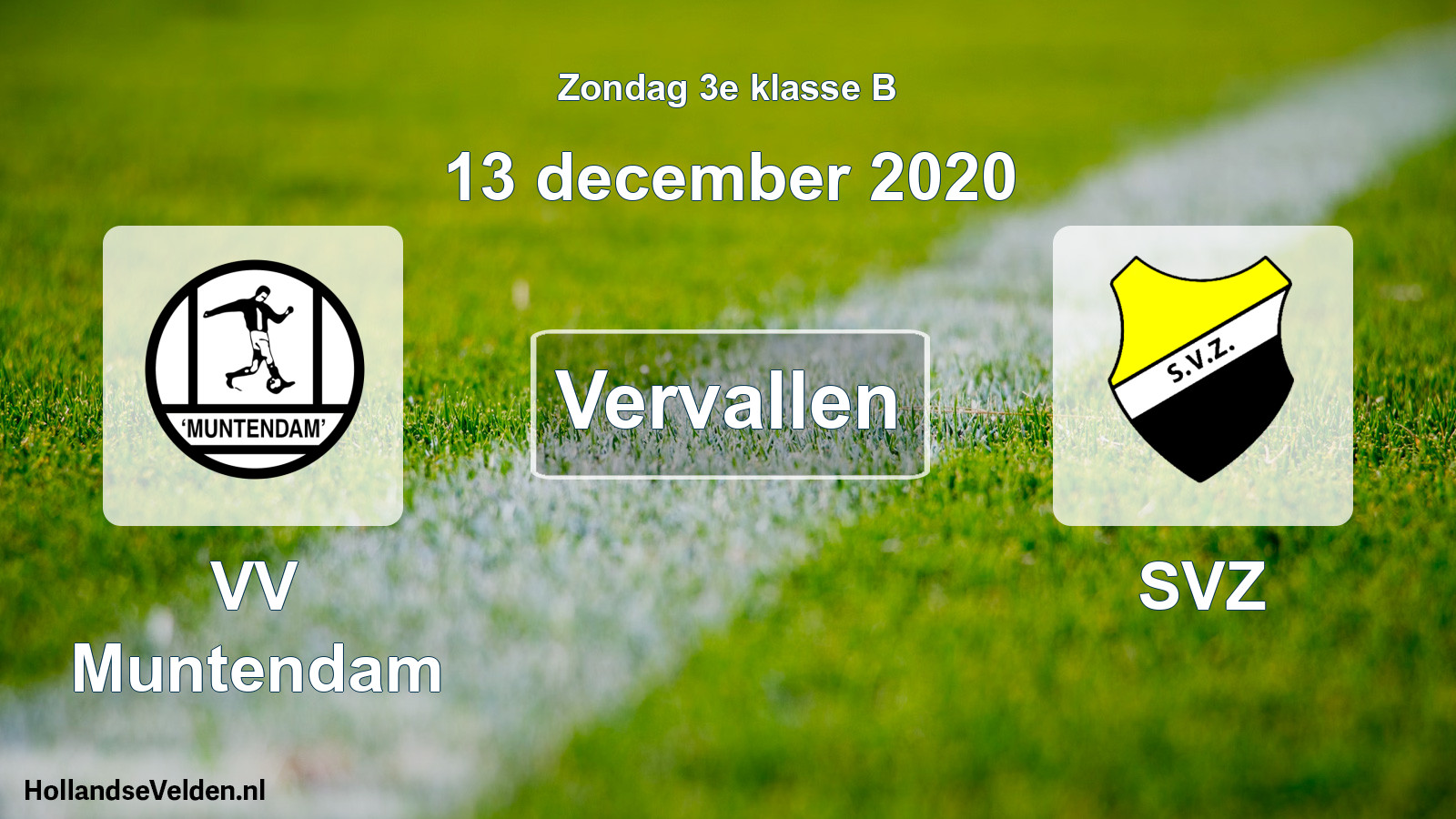 Scheduled Match: VV Muntendam - SVZ (13 December 2020)