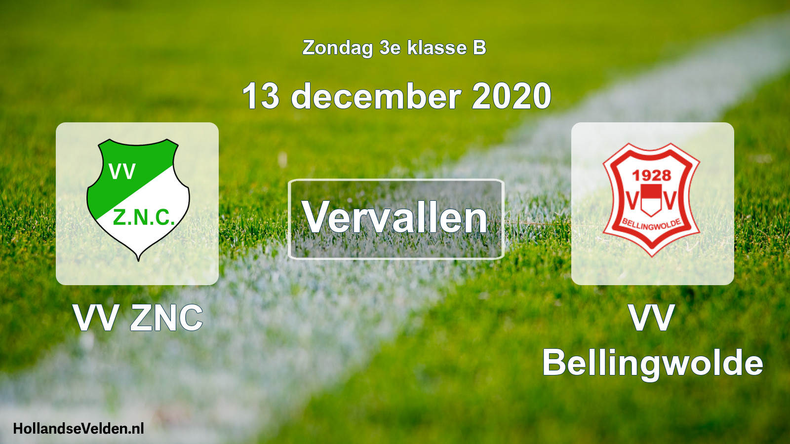 Scheduled Match: VV ZNC - VV Bellingwolde (13 December 2020)