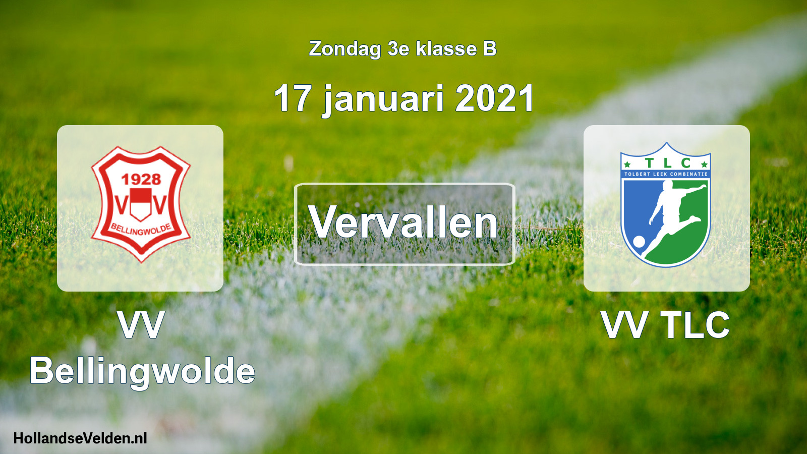 Scheduled Match: VV Bellingwolde - VV TLC (17 January 2021)