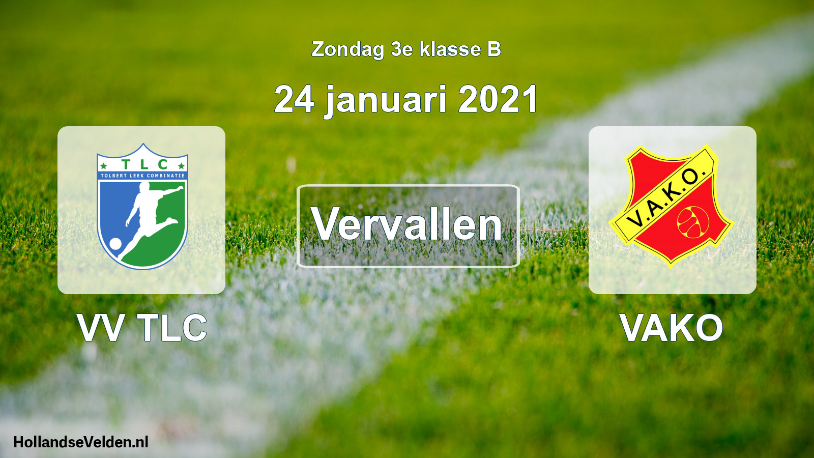 Scheduled Match: VV TLC - VAKO (24 January 2021)