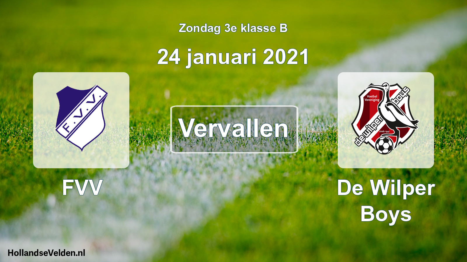 Scheduled Match: FVV - De Wilper Boys (24 January 2021)