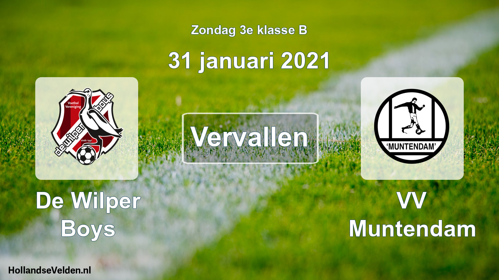 Scheduled Match: De Wilper Boys - VV Muntendam (31 January 2021)