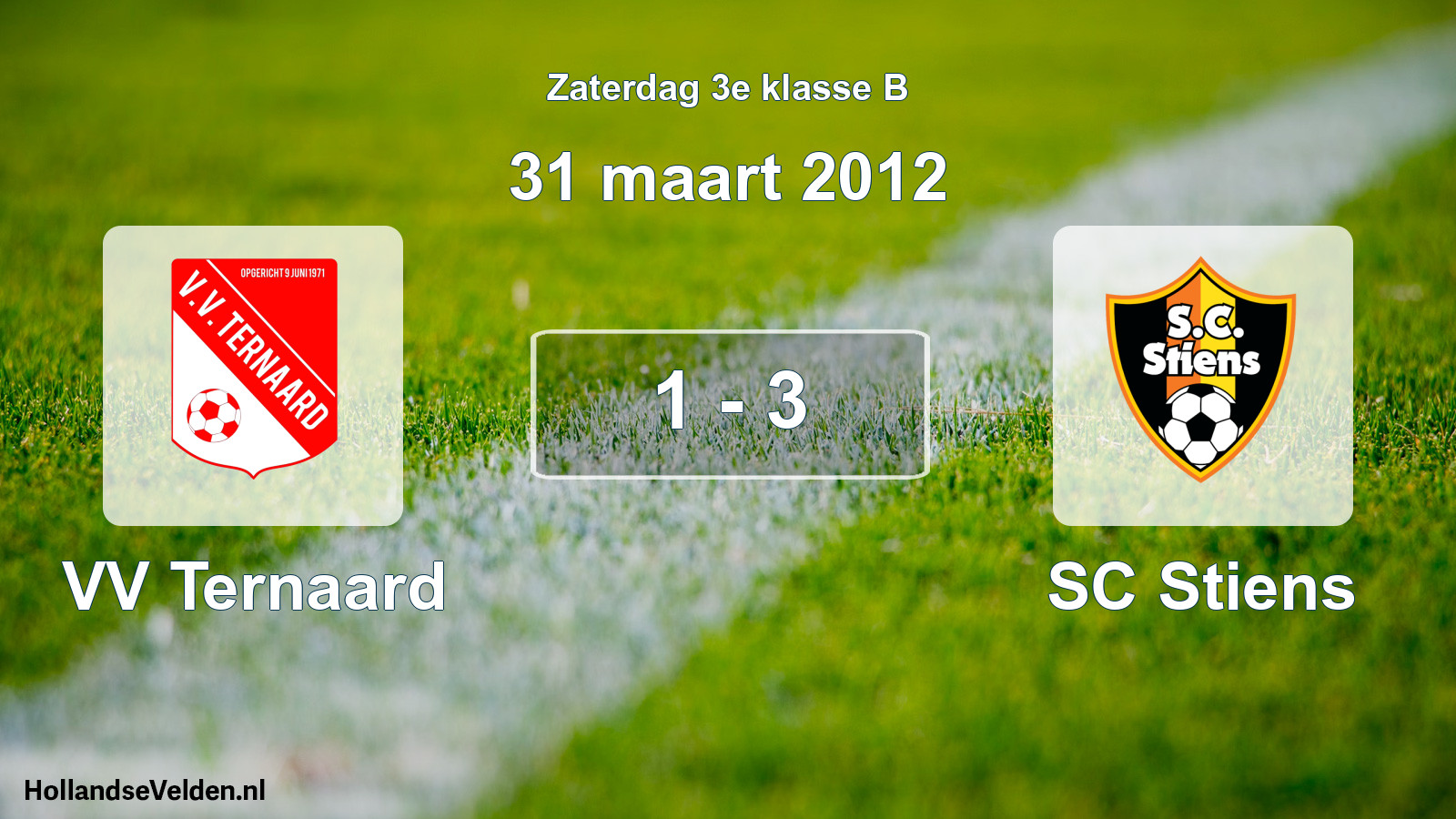 Total number of matches played: VV Ternaard - SC Stiens 1 - 3 (31 March 2012)