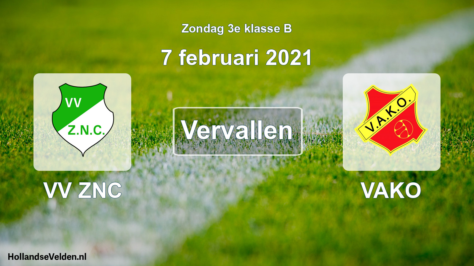 Scheduled Match: VV ZNC - VAKO (7 February 2021)