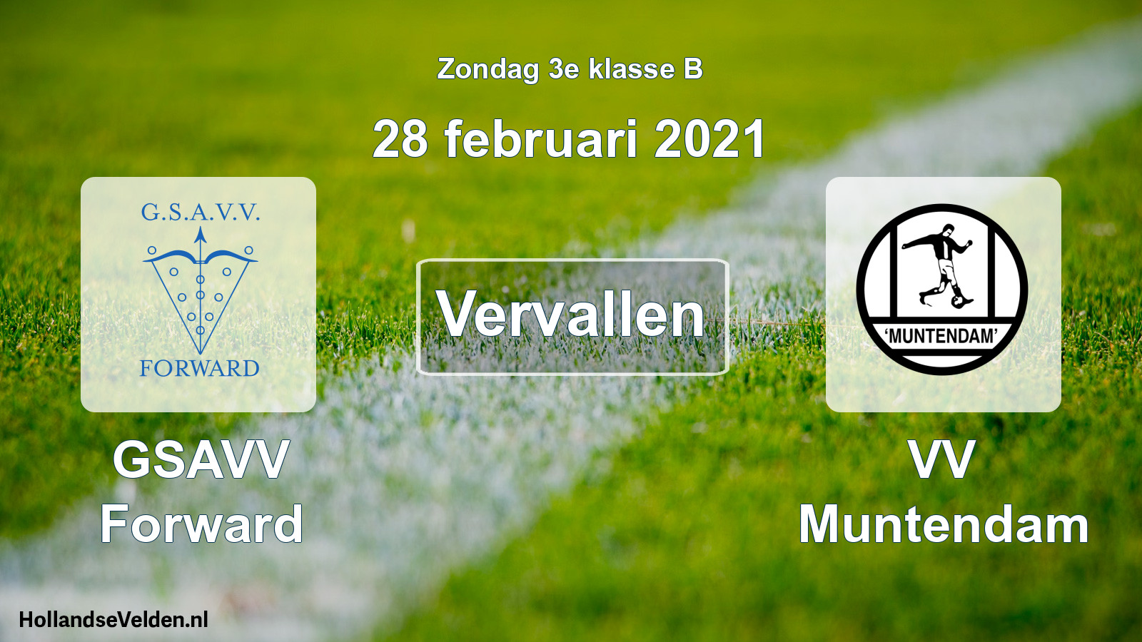 Scheduled Match: GSAVV Forward - VV Muntendam (28 February 2021)