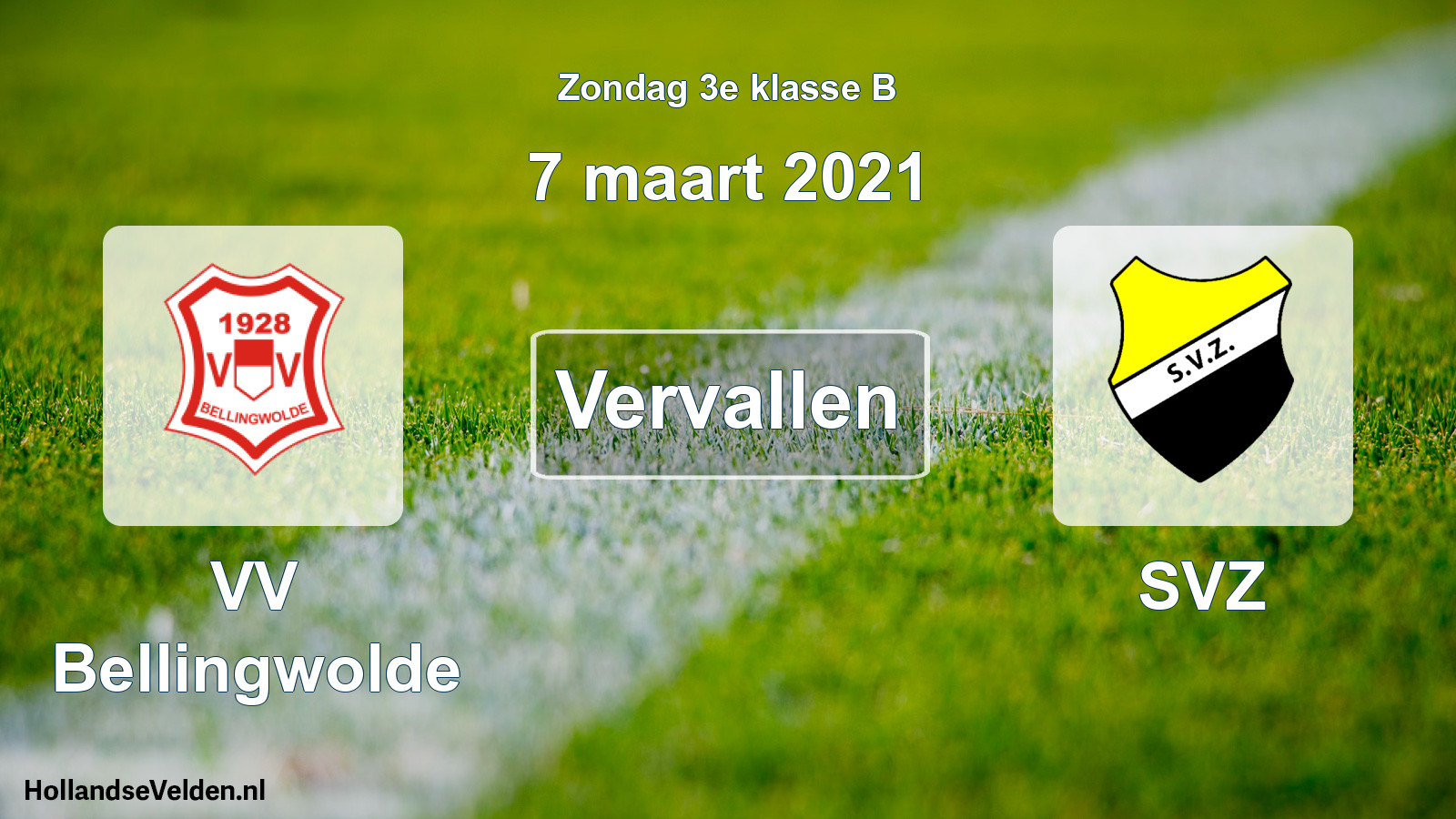 Scheduled Match: VV Bellingwolde - SVZ (7 March 2021)