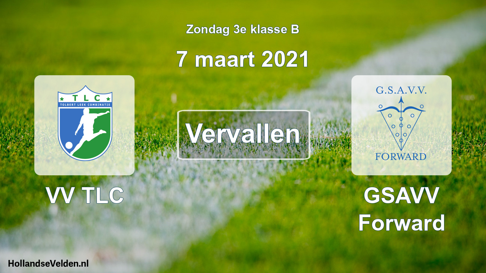 Scheduled Match: VV TLC - GSAVV Forward (7 March 2021)
