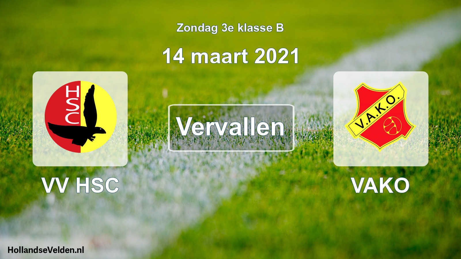 Scheduled Match: VV HSC - VAKO (14 March 2021)