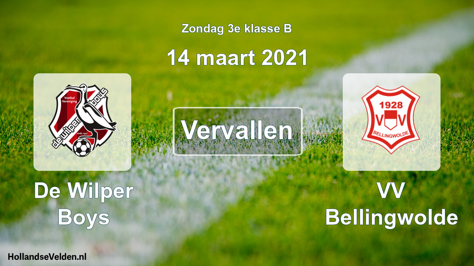 Scheduled Match: De Wilper Boys - VV Bellingwolde (14 March 2021)