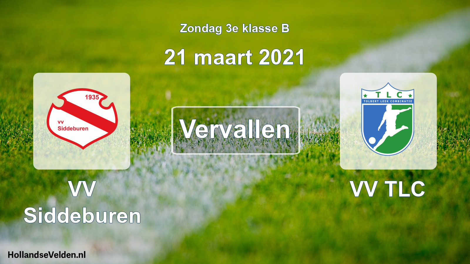 Scheduled Match: VV Siddeburen - VV TLC (21 March 2021)