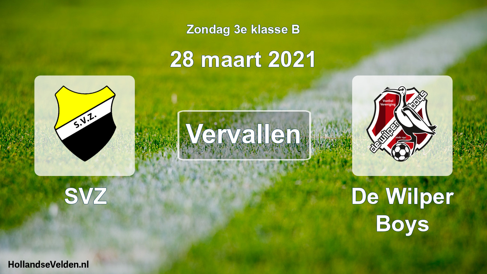 Scheduled Match: SVZ - De Wilper Boys (28 March 2021)