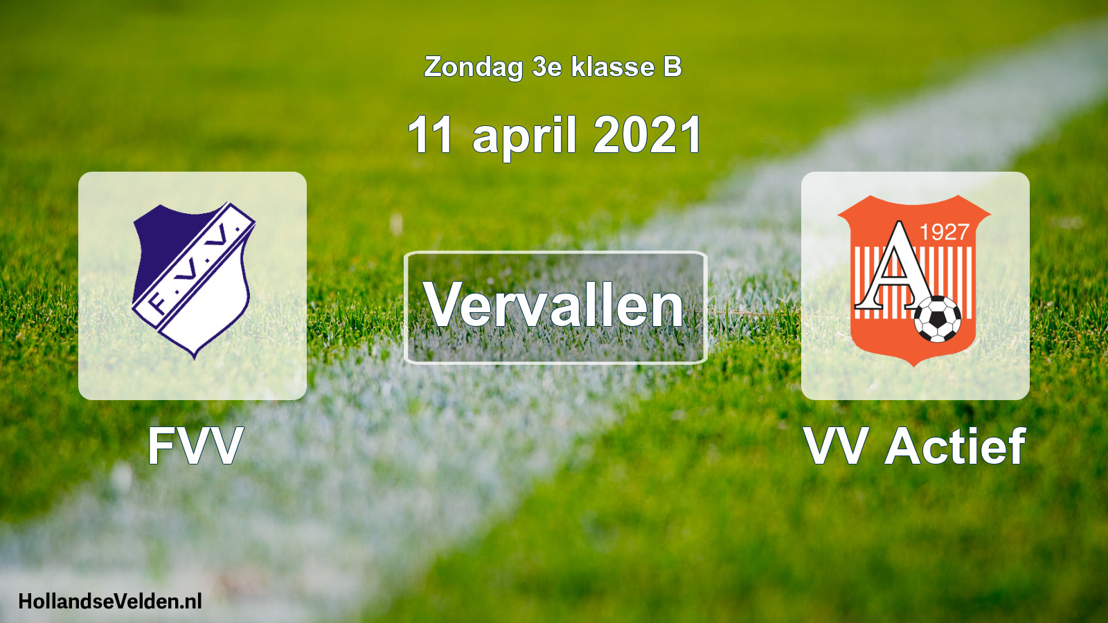 Scheduled Match: FVV - VV Actief (11 April 2021)