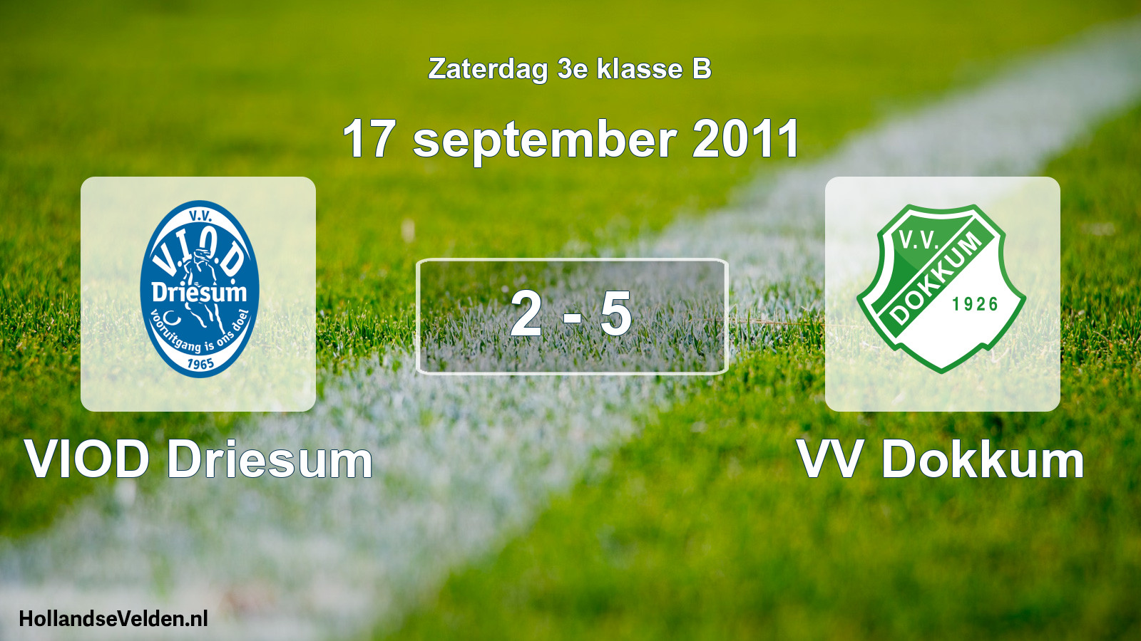Total number of matches played: VIOD Driesum - VV Dokkum 2 - 5 (17 September 2011)