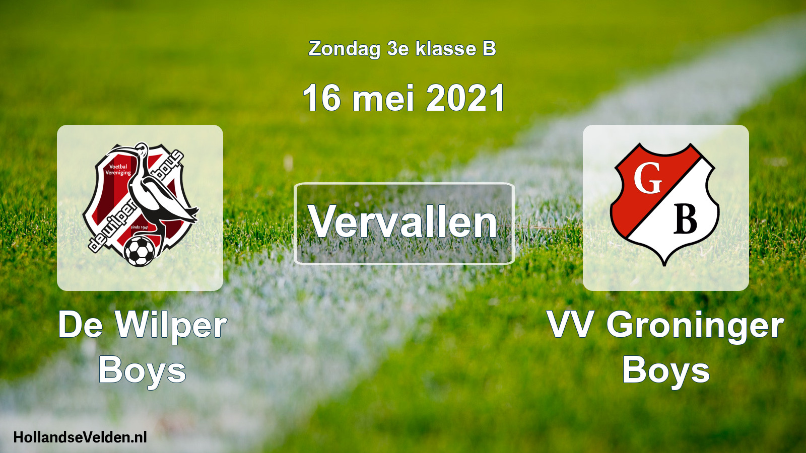 Scheduled Match: De Wilper Boys - VV Groninger Boys (16 May 2021)