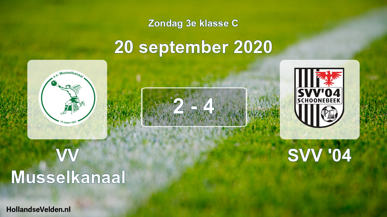 Total number of matches played: VV Musselkanaal - SVV '04 2 - 4 (20 September 2020)