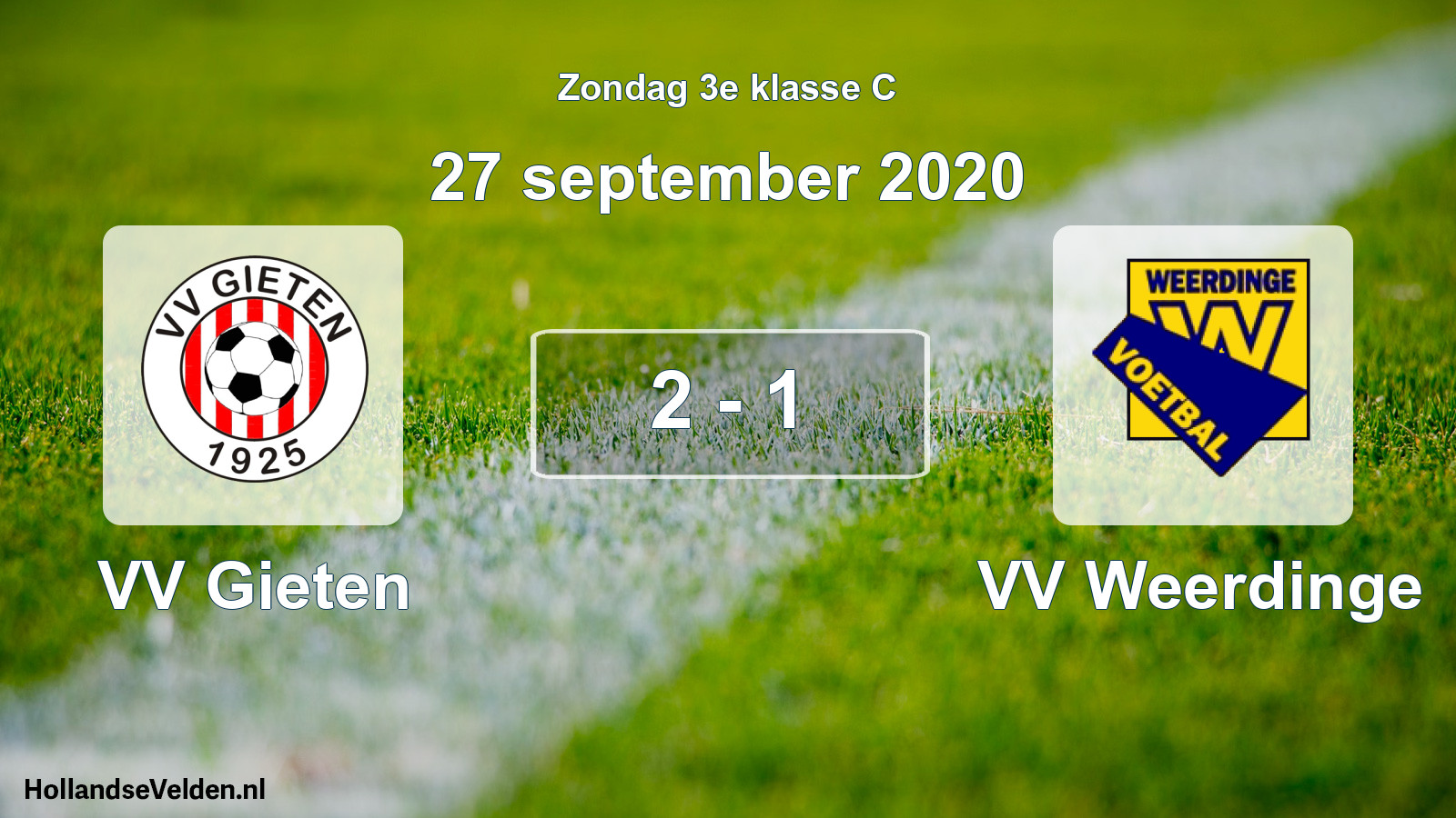 Total number of matches played: VV Gieten - VV Weerdinge 2 - 1 (27 September 2020)
