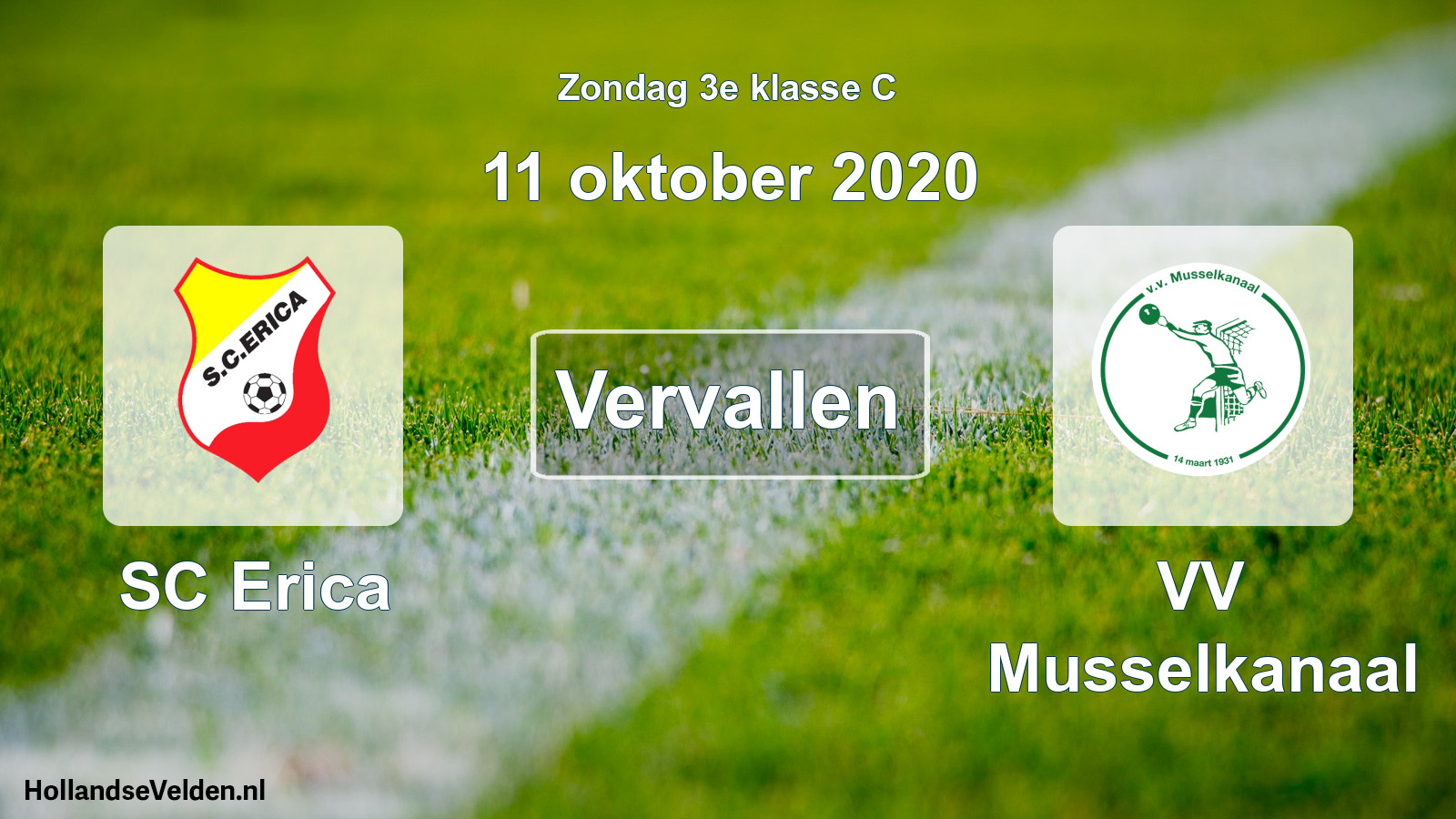 Scheduled Match: SC Erica - VV Musselkanaal (11 October 2020)