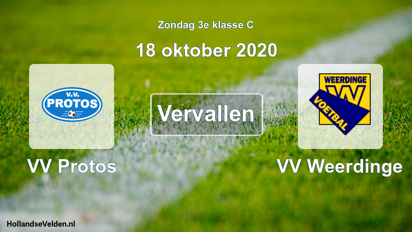 Scheduled Match: VV Protos - VV Weerdinge (18 October 2020)